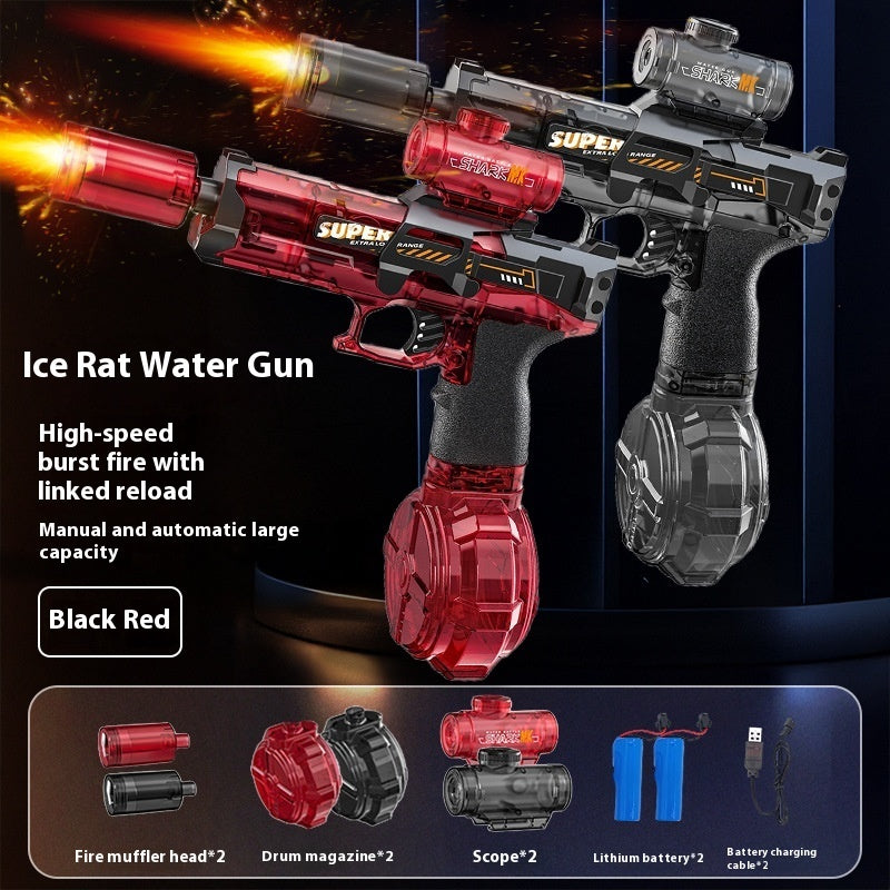 LED Lights Electric Water Guns Children Simulated Shooting Recoil Powerful Automatic Water Spray Gun Kids Summer Outdoor Toys
