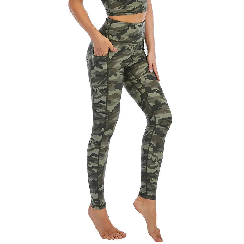 Women's Camouflage Sports Bra and Leggings Workout Set