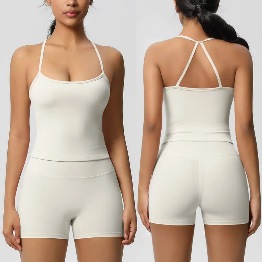 Women's Sports Bra and Shorts Workout Set