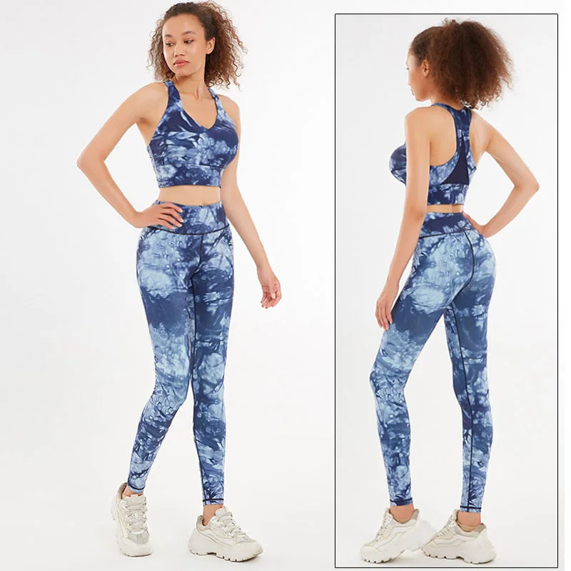 Women's Camouflage Sports Bra and Leggings Workout Set