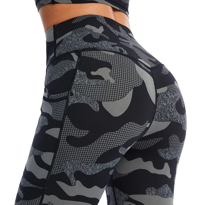 Women's Camouflage Sports Bra and Leggings Workout Set