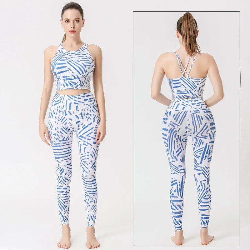 Women's Camouflage Sports Bra and Leggings Workout Set