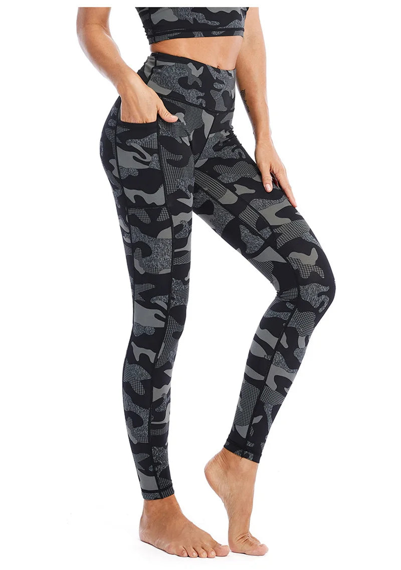 Women's Camouflage Sports Bra and Leggings Workout Set