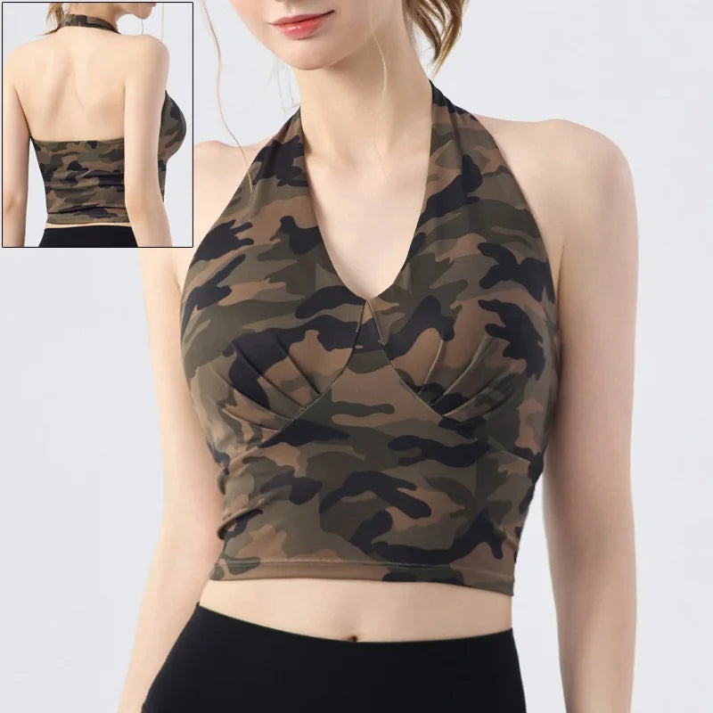 Women's Camouflage Sports Bra and Leggings Workout Set