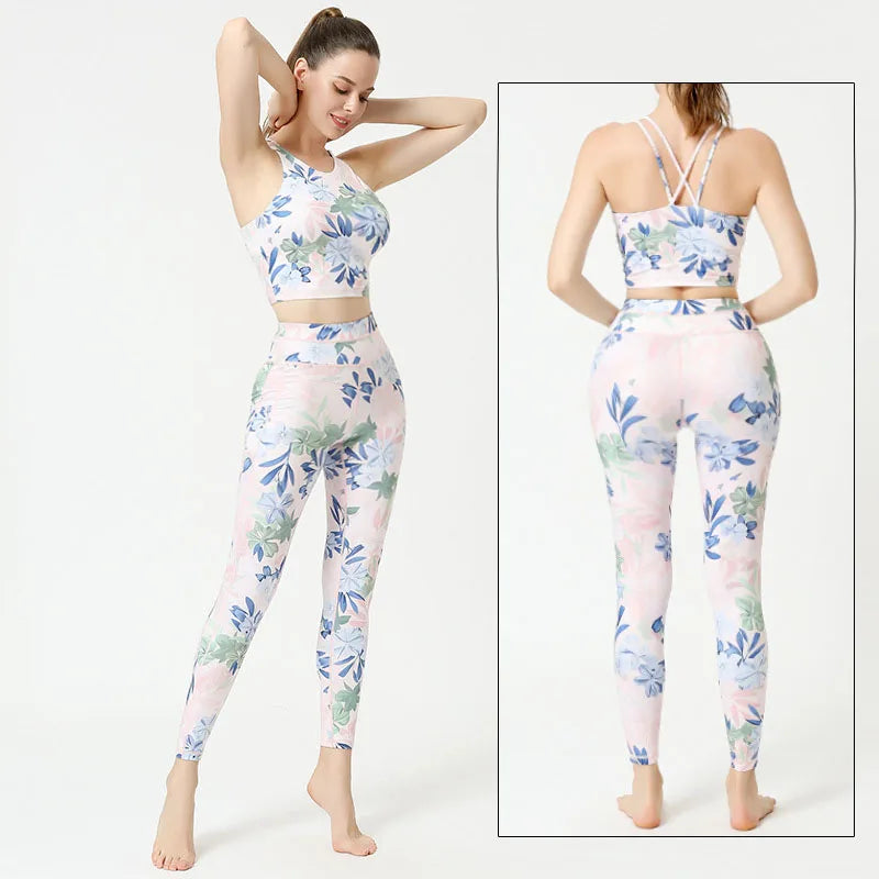 Women's Camouflage Sports Bra and Leggings Workout Set