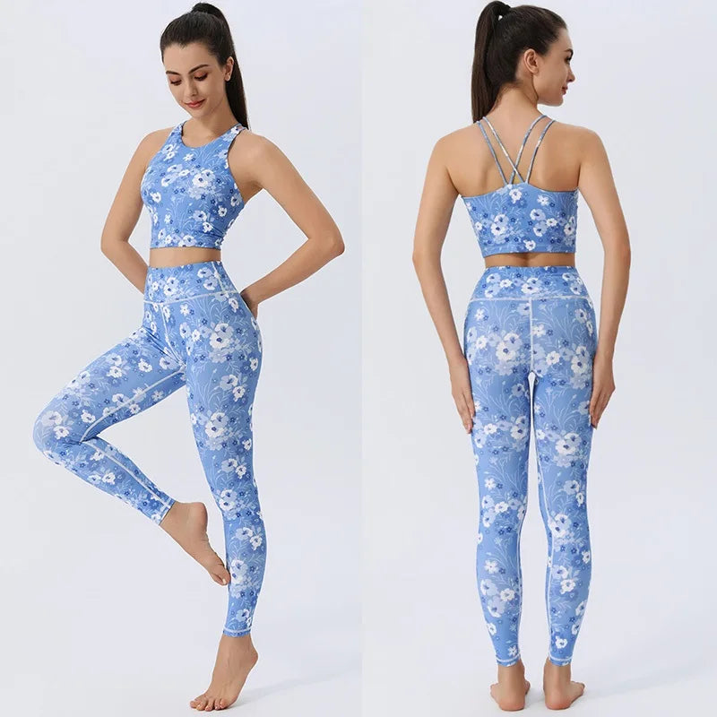 Women's Camouflage Sports Bra and Leggings Workout Set