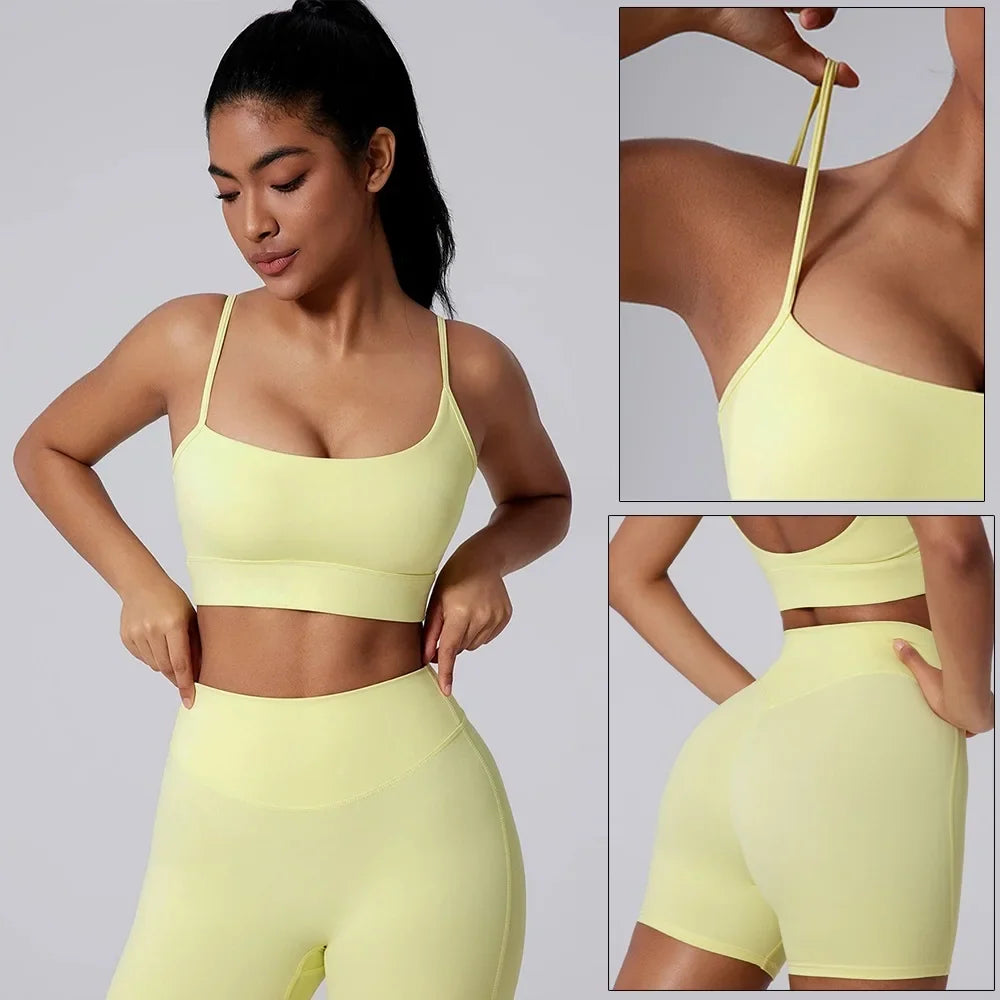 Women's Sports Bra and Shorts Workout Set