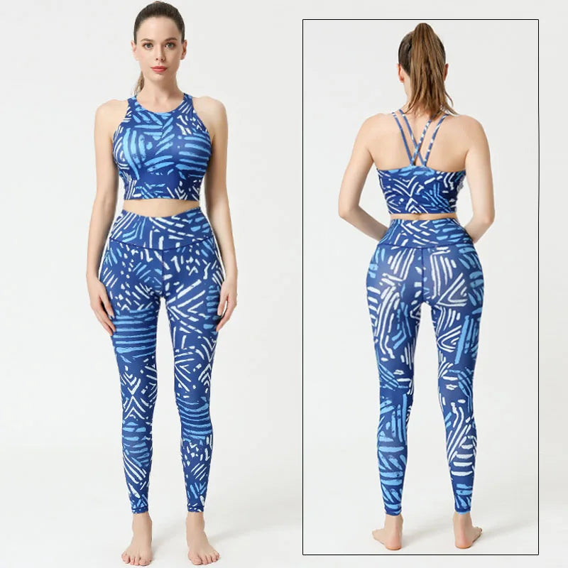 Women's Camouflage Sports Bra and Leggings Workout Set
