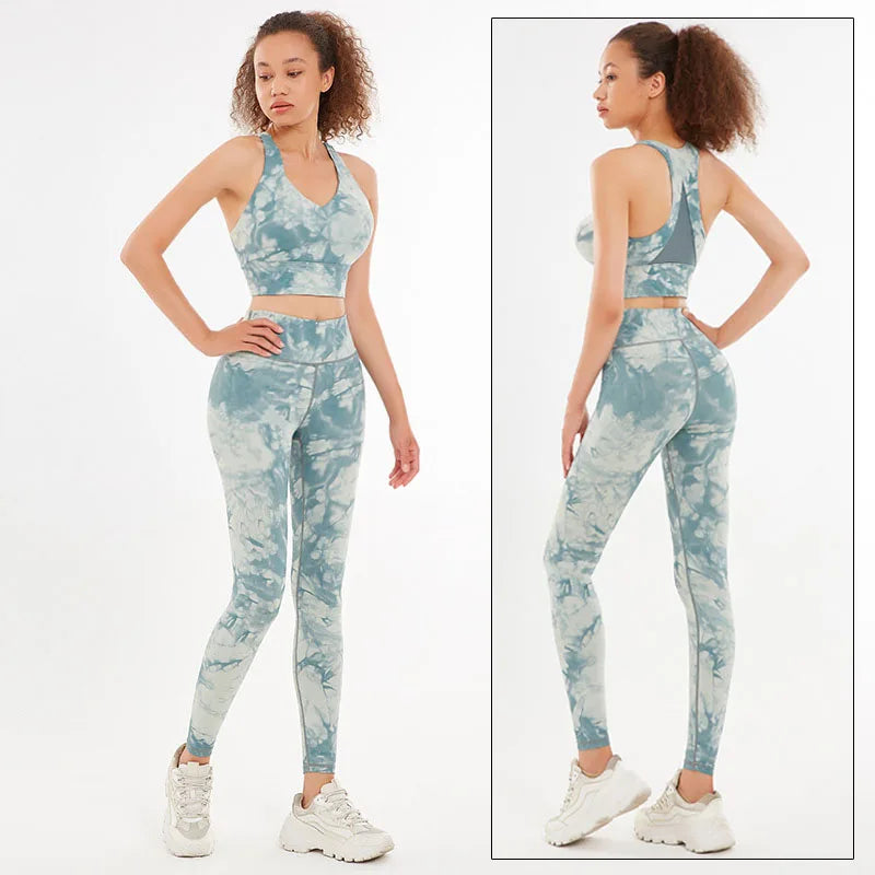 Women's Camouflage Sports Bra and Leggings Workout Set