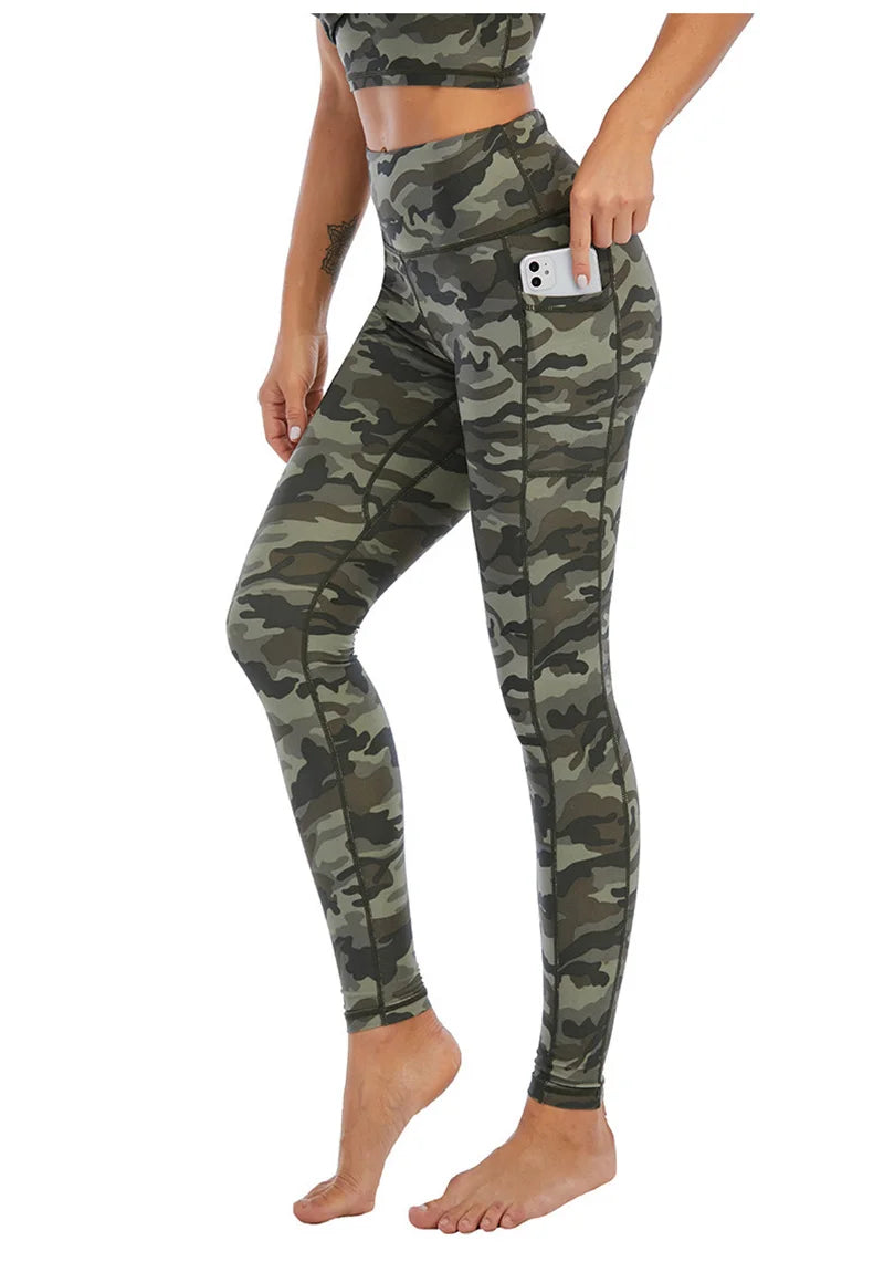 Women's Camouflage Sports Bra and Leggings Workout Set