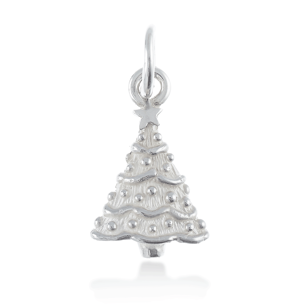 Christmas Tree Personalised Silver Charm