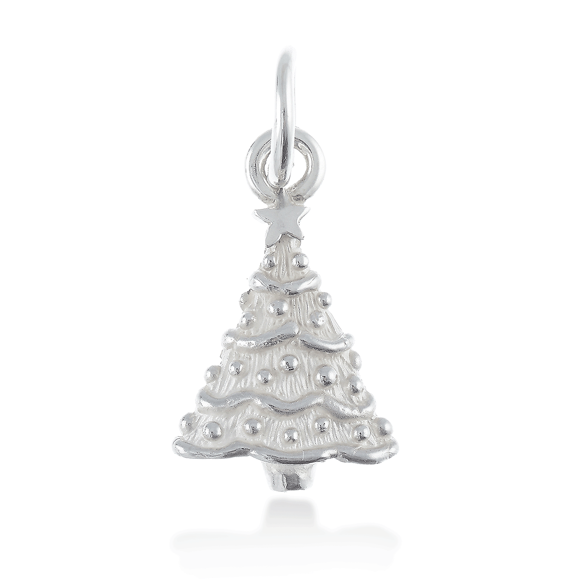 Christmas Tree Personalised Silver Charm