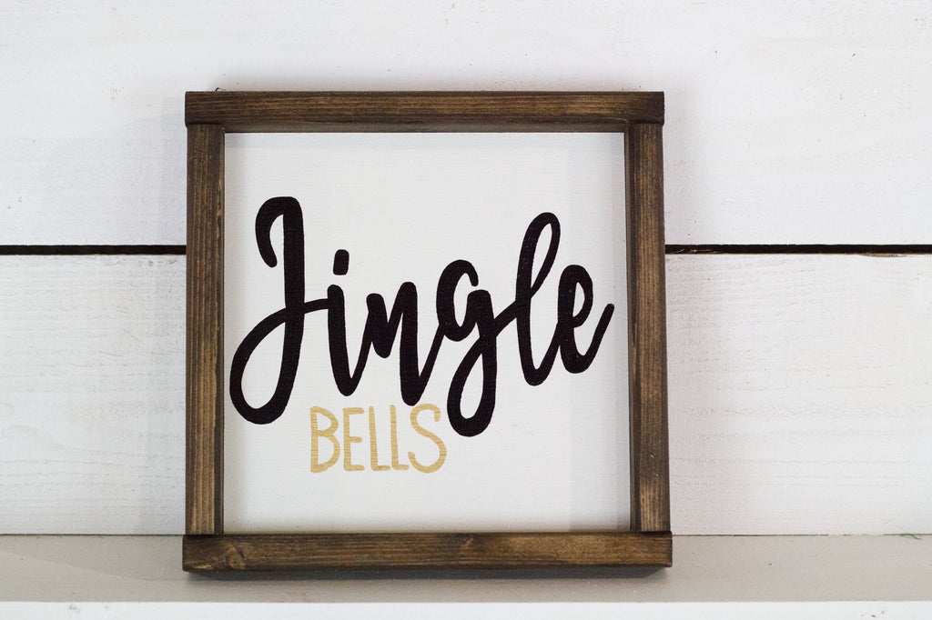 Set of 4 Christmas Signs, Jingle Bells, Deck The Halls, Sleigh Bells Ring, Let It Snow