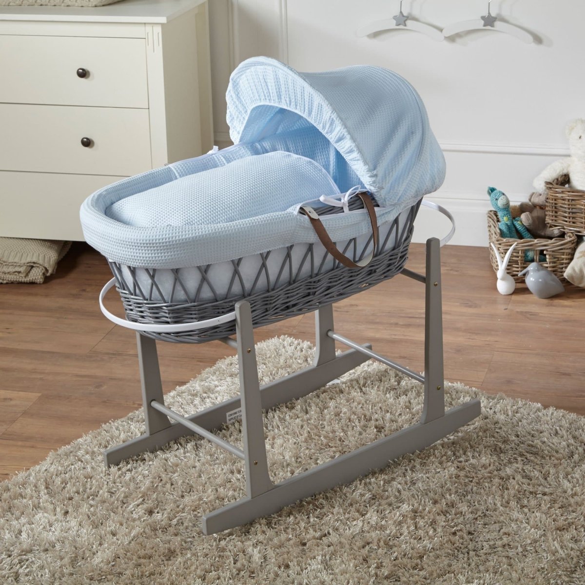 Wicker Baby Moses Basket With Stand